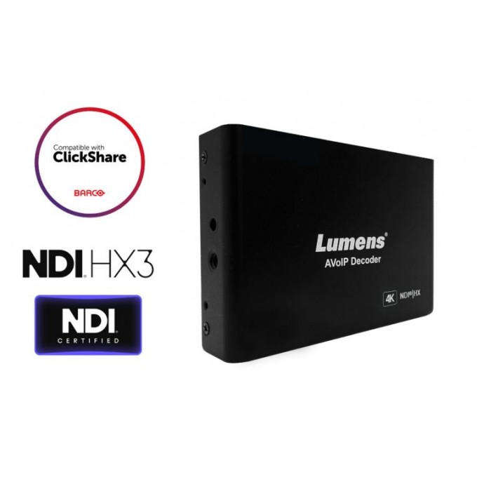 AV over IP and NDI HX 4K декодер LUMENS OIP-N60D